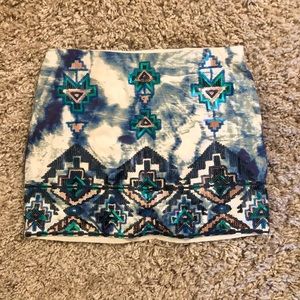 Tribal sequence mini skirt